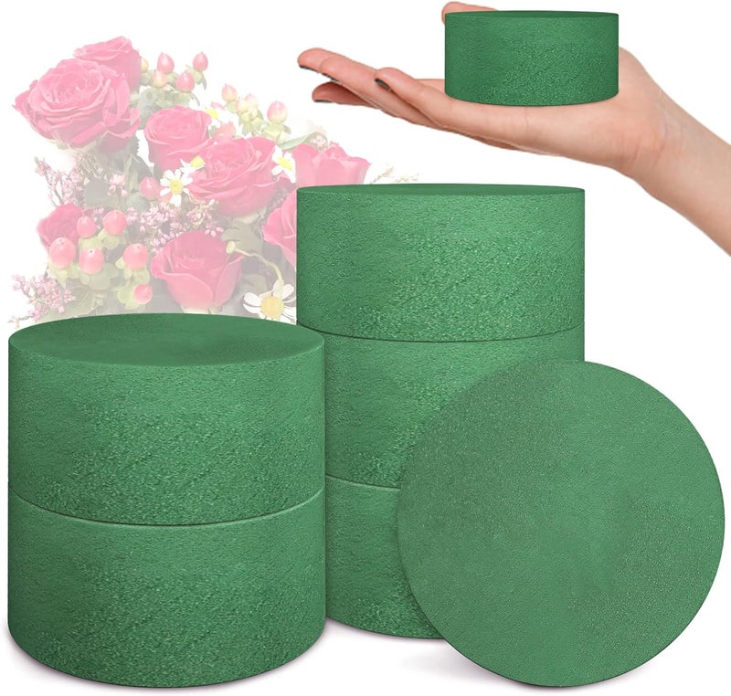Max Shape 6 Packs Round Floral Foam Blocks，3'' Large Dry Floral Foam for Artificial Flowers,Flower Foam Blocks for Wedding Aisle Flowers Party Decoration - Image 1